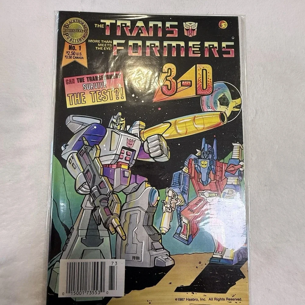 Transformers 3-D #1 Blackthorne 1987 Hasbro Megatron Optimus Prime VF Comic